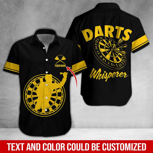 Darts Hawaiian Shirt Custom Name, Whisperer Darts Uniforms Personalized Aloha Hawaiian Shirts - Gift For Darts Lovers, Friend, Family - Amzanimalsgift