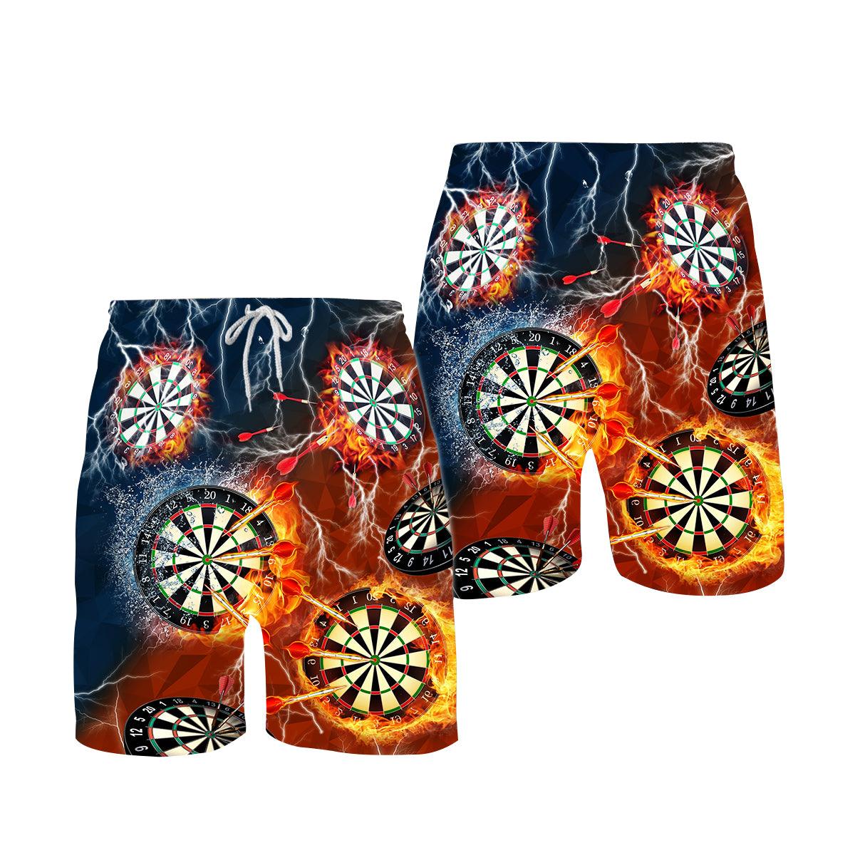 Darts Hawaiian Shirt, Dartboard Thunder Flame Hawaiian Shirts - Gift For Darts Lovers, Darts Players Uniforms - Amzanimalsgift