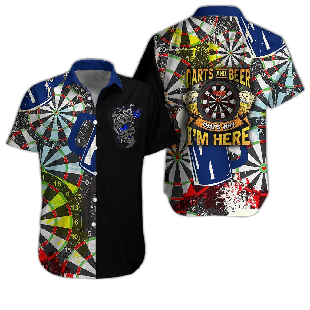 Darts Hawaiian Shirt, Darts And Beer Hawaiian Shirts - Gift For Darts Lovers, Darts Players Uniforms - Amzanimalsgift