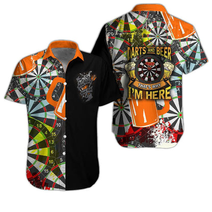 Darts Hawaiian Shirt, Darts And Beer Hawaiian Shirts - Gift For Darts Lovers, Darts Players Uniforms - Amzanimalsgift
