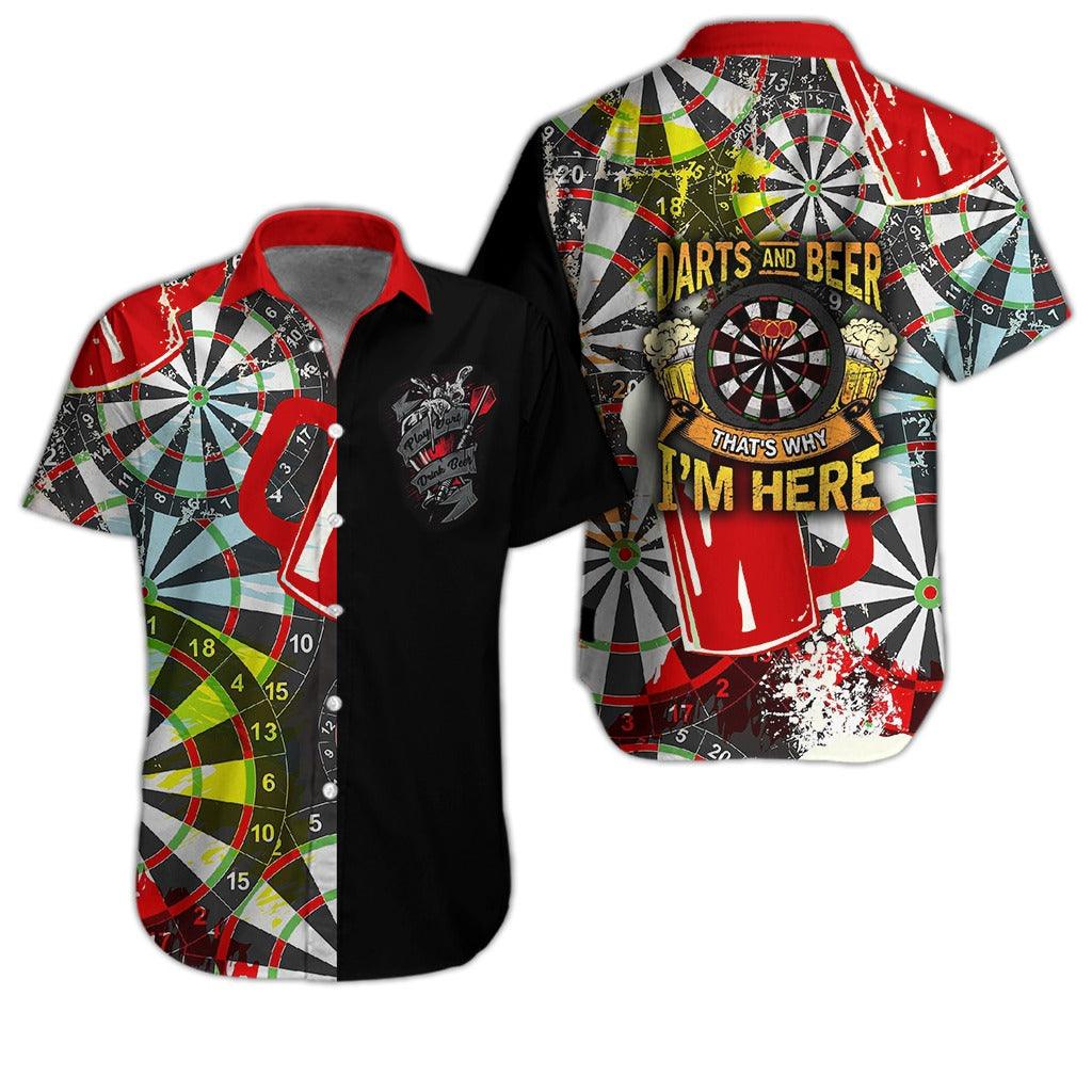 Darts Hawaiian Shirt, Darts And Beer Hawaiian Shirts - Gift For Darts Lovers, Darts Players Uniforms - Amzanimalsgift