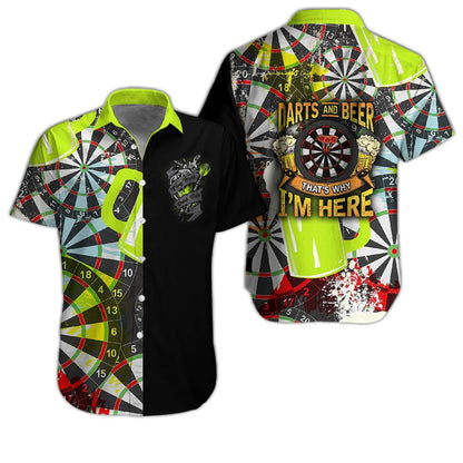 Darts Hawaiian Shirt, Darts And Beer Hawaiian Shirts - Gift For Darts Lovers, Darts Players Uniforms - Amzanimalsgift