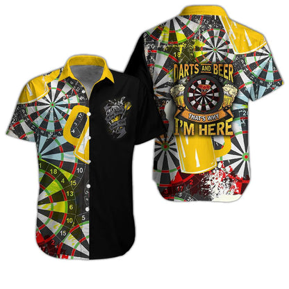 Darts Hawaiian Shirt, Darts And Beer Hawaiian Shirts - Gift For Darts Lovers, Darts Players Uniforms - Amzanimalsgift