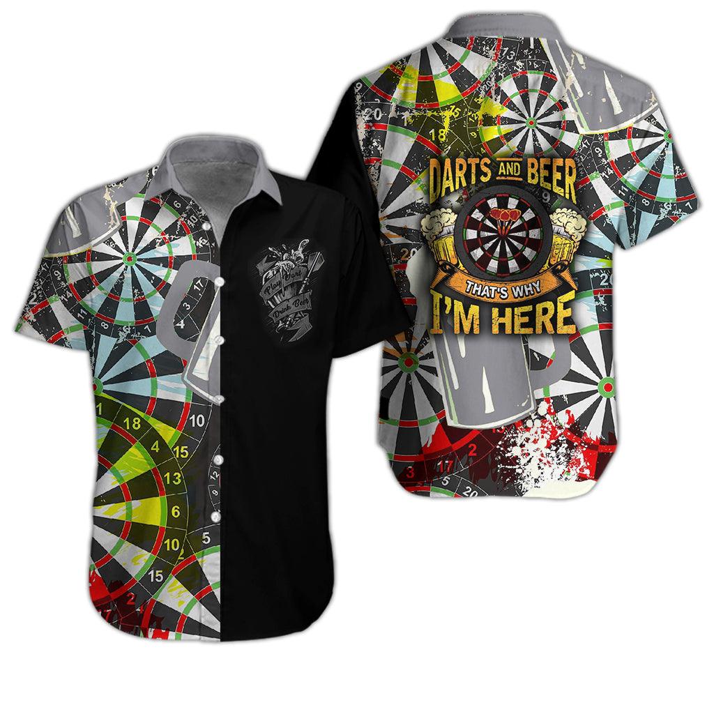 Darts Hawaiian Shirt, Darts And Beer Hawaiian Shirts - Gift For Darts Lovers, Darts Players Uniforms - Amzanimalsgift