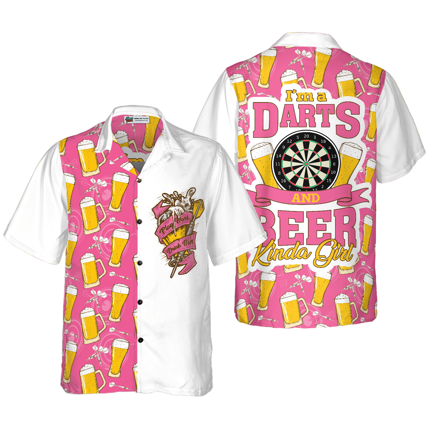 Darts Hawaiian Shirt, I'm A Darts And Beer Kinda Girl Aloha Hawaiian Shirt For Summer, Gift For Friend, Team, Darts Beer Lover - Amzanimalsgift