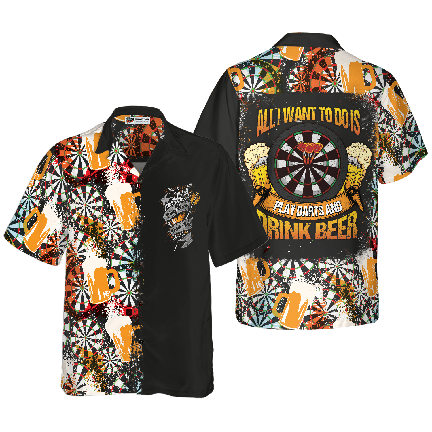 Darts Hawaiian Shirt, Play Darts And Drink Beer, Colorful Summer Aloha Shirt For Men Women, Gift For Friend, Family, Husband, Wife - Amzanimalsgift