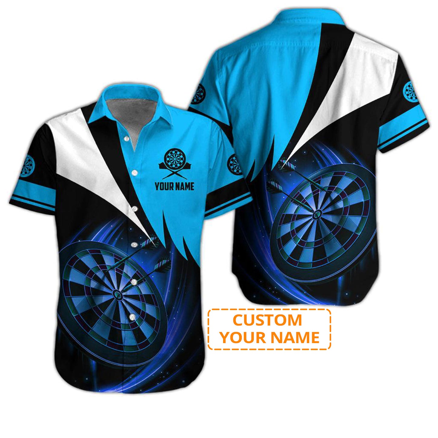 Darts Light Hawaiian Shirt Custom Name Multicolor Personalized Aloha Hawaiian Shirts For Summer - Gift For Darts Lovers, Friend, Family