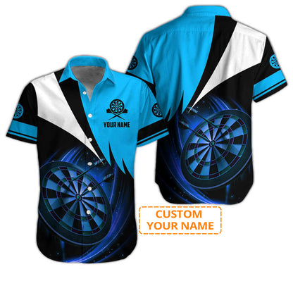 Darts Light Hawaiian Shirt Custom Name Multicolor Personalized Aloha Hawaiian Shirts For Summer - Gift For Darts Lovers, Friend, Family
