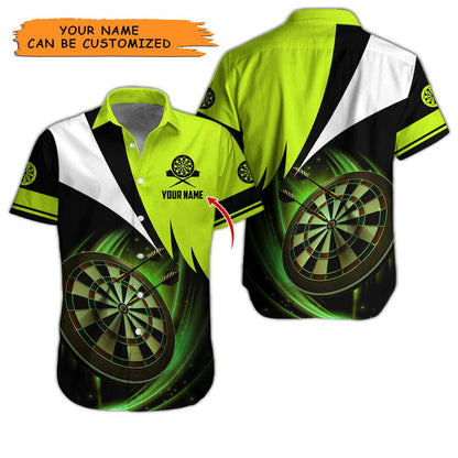 Darts Light Hawaiian Shirt Custom Name Multicolor Personalized Aloha Hawaiian Shirts For Summer - Gift For Darts Lovers, Friend, Family - Amzanimalsgift