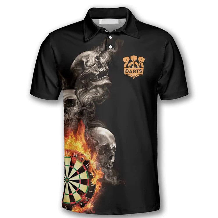 Darts Polo Shirt, Darts Hello Darkness My Old Friends Polo Shirt For Men - Perfect Gift For Darts Lovers, Darts Players - Amzanimalsgift