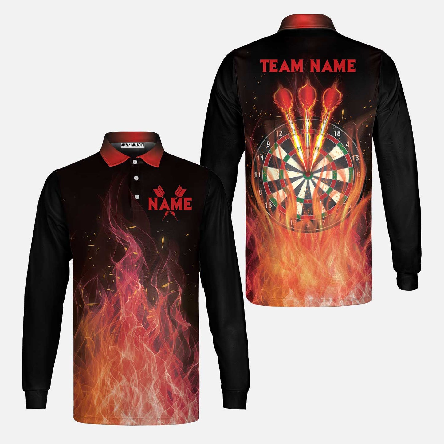 Darts T-Shirt Custom Name And Team Name, Darts Flame Player Uniform, Personalized Shirt For Darts Lovers, Darts Players