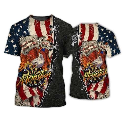 Darts T Shirt, Played And Made In The USA Monstah Darts T Shirt For Men - Perfect Gift For Darts Lovers, Darts Players - Amzanimalsgift