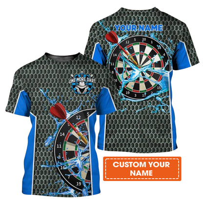 Customized Darts T Shirt, Teal Darts Water Honeycomb, Personalized Name T Shirt For Men And Women - Perfect Gift For Darts Lovers, Darts Players