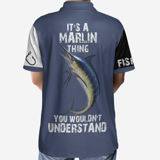 Deep Sea Fishing Men Polo Shirt, Fishing Is A Reel Deal It's A Marlin Thing Shirt For Men, Gift For Fishing Lovers - Amzanimalsgift