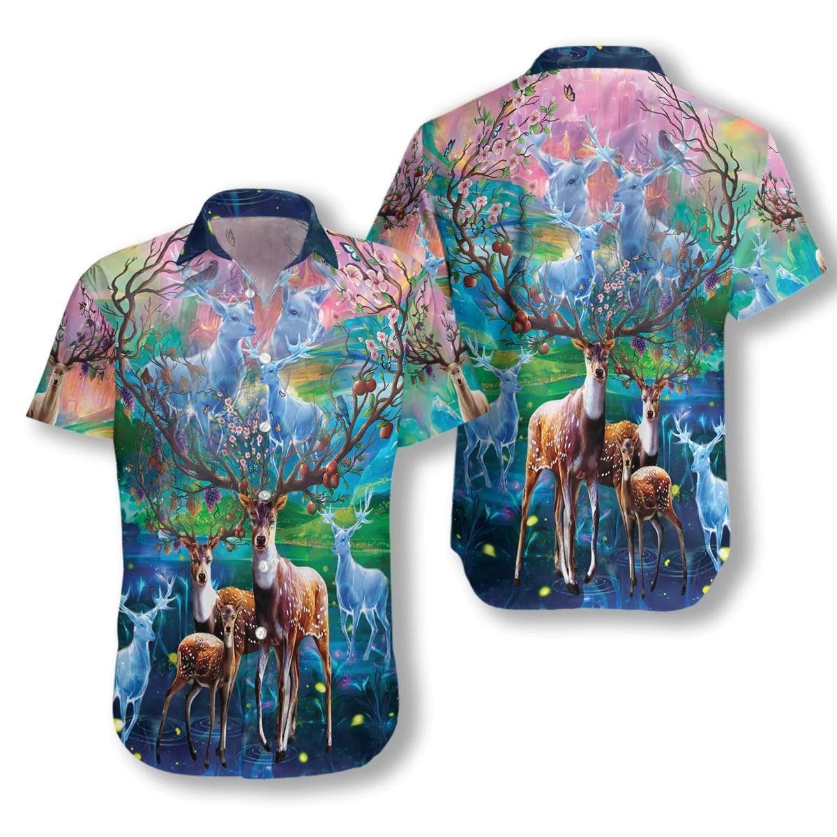 Deer Hawaiian Shirt, Amazing Deer Hawaiian Shirt, Colorful Summer Aloha Shirt - Perfect Gift For Men, Women, Husband, Friend, Family - Amzanimalsgift