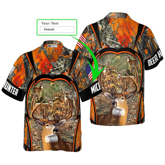 Deer Hunting Custom Hawaiian Shirt, Deer Custom Hawaiian Shirt, Hunting Summer Aloha Shirt- Perfect Gift For Men, Women, Husband, Wife, Friend, Family - Amzanimalsgift