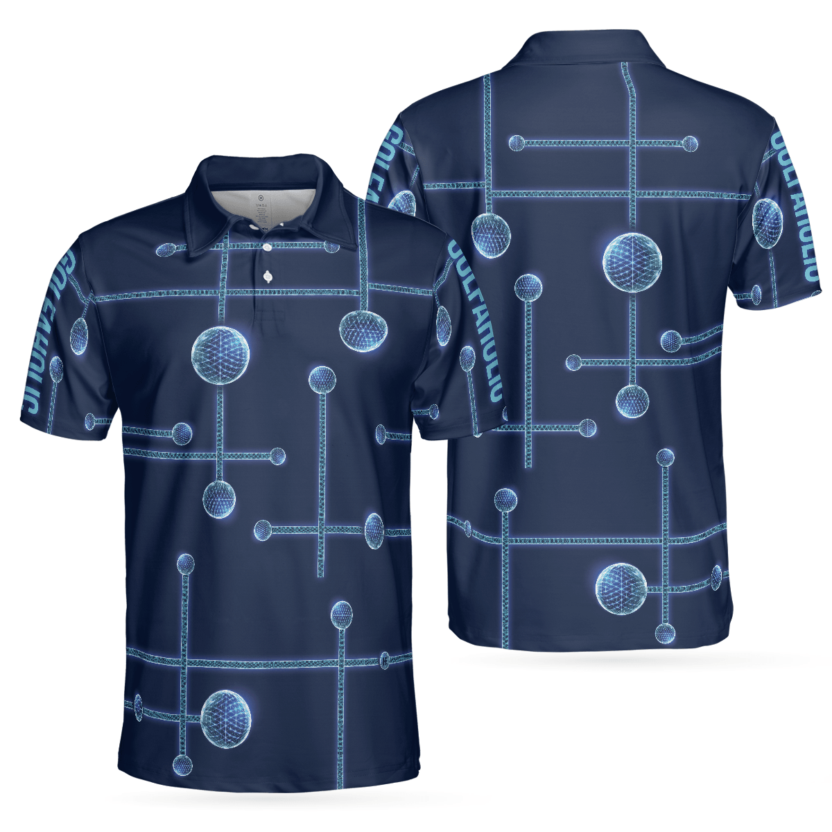 Digital Golf Men Polo Shirt, Golfaholic Geometric Golf Ball Low Poly Design Polo Shirt, Best Golf Shirt For Men, Best Gift For Golfers - Amzanimalsgift