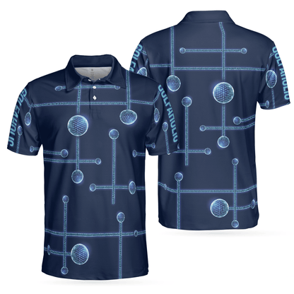 Digital Golf Men Polo Shirt, Golfaholic Geometric Golf Ball Low Poly Design Polo Shirt, Best Golf Shirt For Men, Best Gift For Golfers - Amzanimalsgift