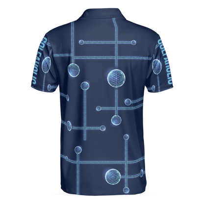 Digital Golf Men Polo Shirt, Golfaholic Geometric Golf Ball Low Poly Design Polo Shirt, Best Golf Shirt For Men, Best Gift For Golfers - Amzanimalsgift