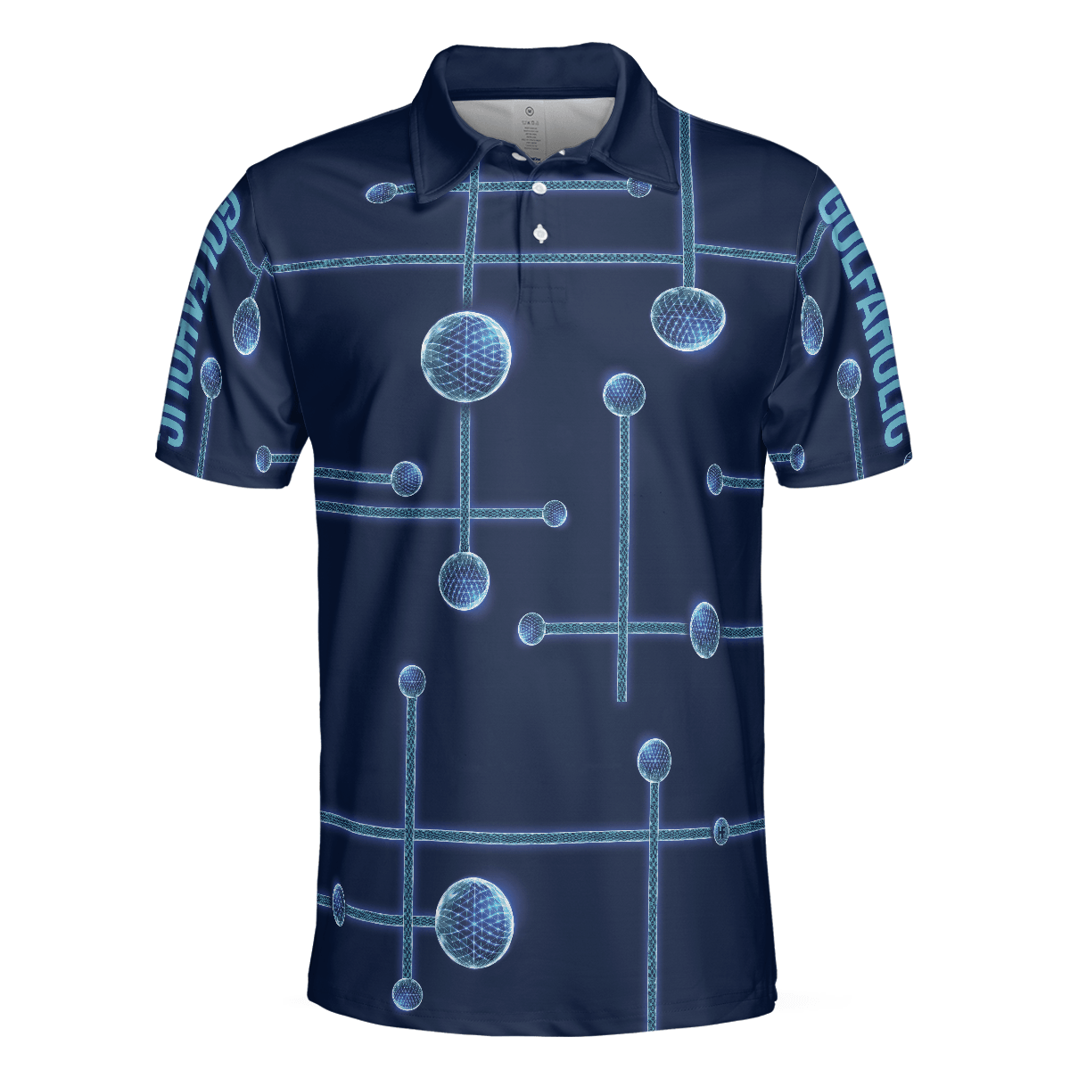 Digital Golf Men Polo Shirt, Golfaholic Geometric Golf Ball Low Poly Design Polo Shirt, Best Golf Shirt For Men, Best Gift For Golfers - Amzanimalsgift