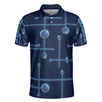 Digital Golf Men Polo Shirt, Golfaholic Geometric Golf Ball Low Poly Design Polo Shirt, Best Golf Shirt For Men, Best Gift For Golfers - Amzanimalsgift
