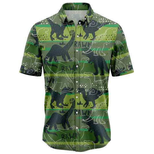 Dinosaur Hawaiian Shirt, Rawr Summer Aloha Shirt For Men Women - Perfect Gift For Husband, Boyfriend, Friend, Family, Wife - Amzanimalsgift