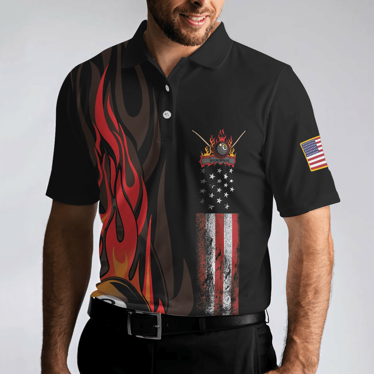 Dinosaur Poolasaurus Flame Skull Billiards Polo Shirt, Short Sleeve Jurassic Billiards Shirt For Men, Gift For Billiards Lovers - Amzanimalsgift