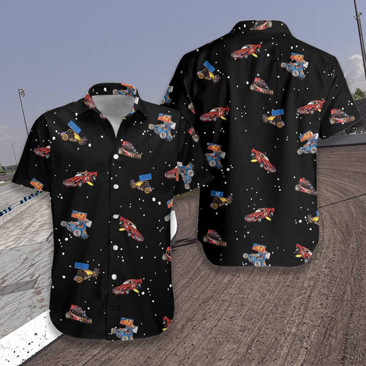 Dirt Track Racing Hawaiian Shirt, Colorful Summer Aloha Shirt For Men Women, Perfect Gift For Friend, Family, Husband, Wife, Racing Lovers - Amzanimalsgift