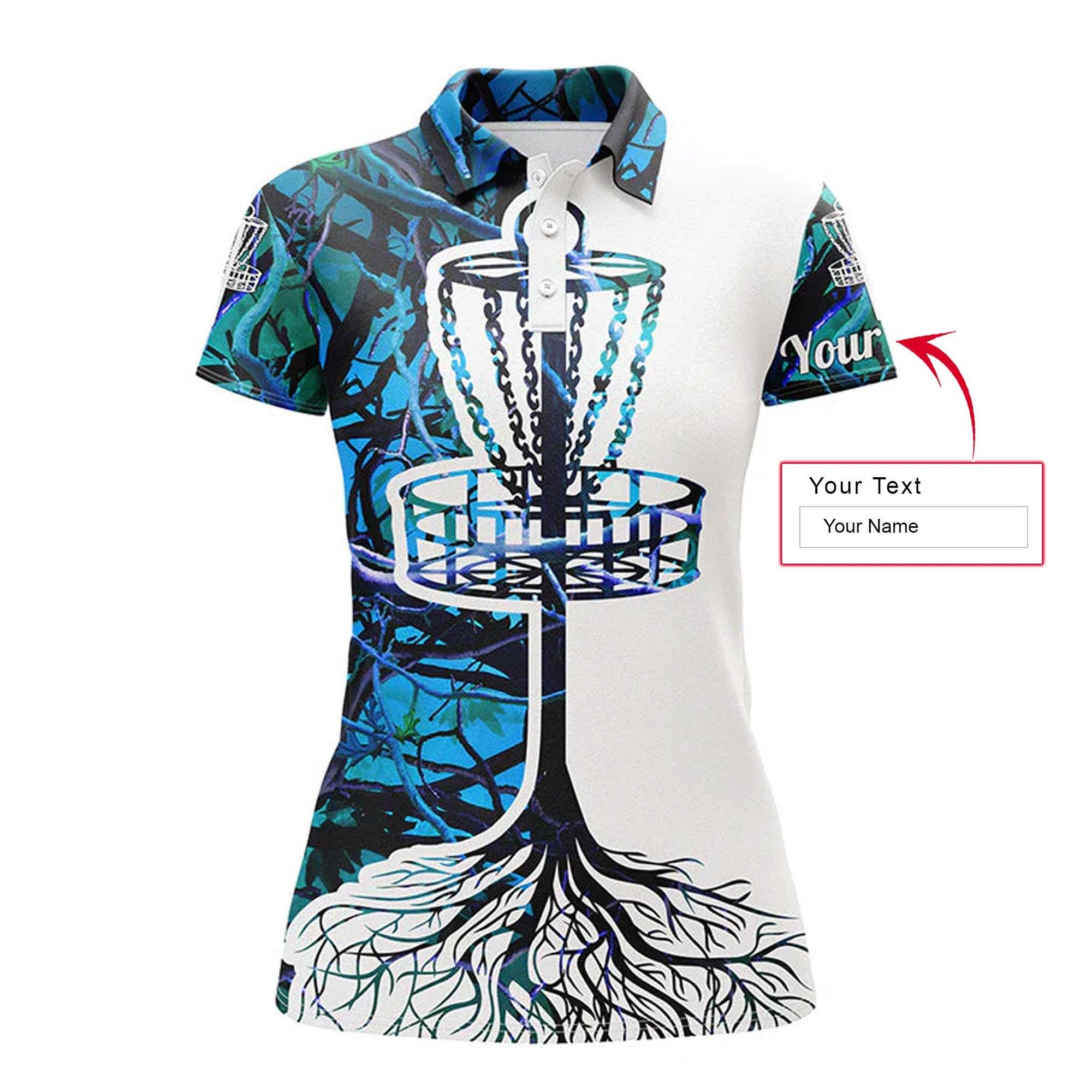 Disc Golf Custom Name Women Polo Shirt, Multi-Color Camo, Disc Golf Basket Personalized Women Polo Shirts, Best Gift For Disc Golf Lovers - Amzanimalsgift