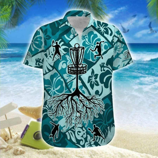 Disc Golf Hawaiian Shirt, Disc Golf Cross Flowers Aloha Hawaiian Shirts For Men and Women - Gift For Friend, Family, Disc Golfer - Amzanimalsgift