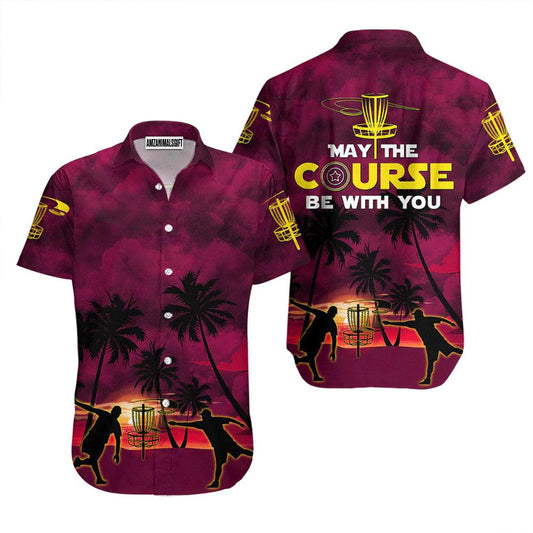 Disc Golf Hawaiian Shirt, Disc Golf May The Course Be With You Purple Sky Aloha Hawaiian Shirts For Men and Women - Gift For Disc Golfer, Friend, Family - Amzanimalsgift