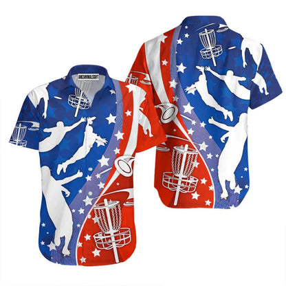 Disc Golf Hawaiian Shirt, Disc Golf US Flag Aloha Hawaiian Shirts For Men and Women - Gift For Disc Golfer, Friend, Family - Amzanimalsgift