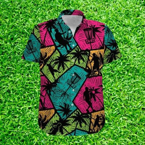 Disc Golf Hawaiian Shirt, Palm Tree Golf Aloha Hawaiian Shirts For Men and Women - Gift For Friend, Family, Disc Golfer - Amzanimalsgift