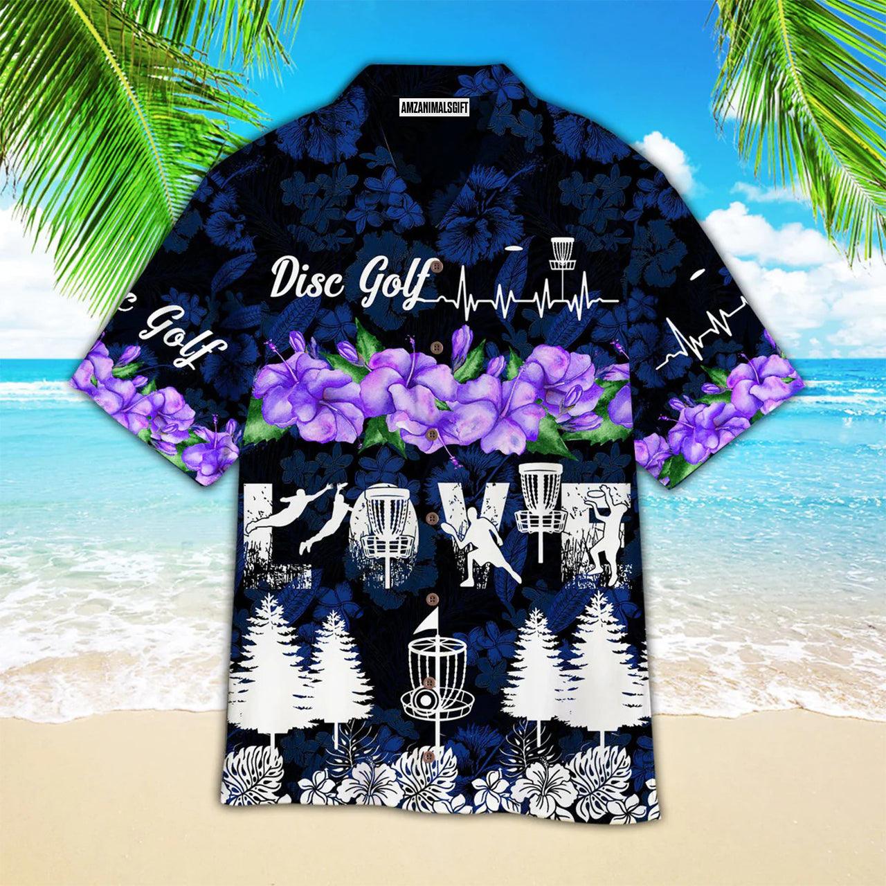 Disc Golf Hawaiian Shirt, Play Disc Golf Hibicus Tropical Blue Aloha Hawaiian Shirts For Men and Women - Gift For Disc Golfer, Friend, Family - Amzanimalsgift