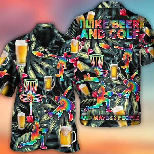 Disc Golf Hawaiian Shirt, Tropical Floral, Beer And Disc Golf Aloha Shirt For Men And Women - Perfect Gift For Beer Lovers, Summer - Amzanimalsgift