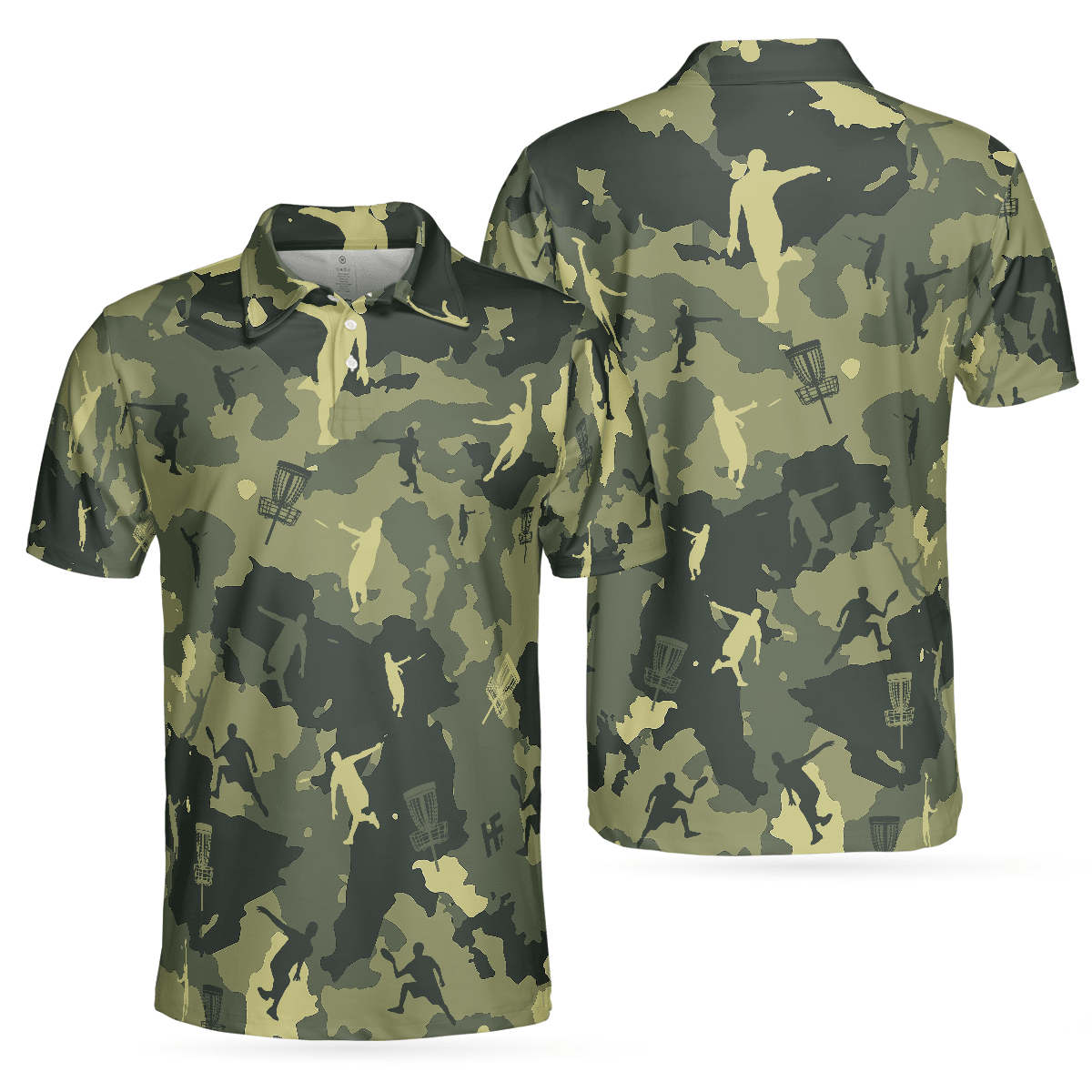Disc Golf Men Polo Shirt - Camouflage Texture Disc Golf Shirt For Men Polo Shirt - Perfect Polo Shirt For Men, Disc Golf Lover - Amzanimalsgift