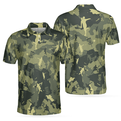 Disc Golf Men Polo Shirt - Camouflage Texture Disc Golf Shirt For Men Polo Shirt - Perfect Polo Shirt For Men, Disc Golf Lover - Amzanimalsgift