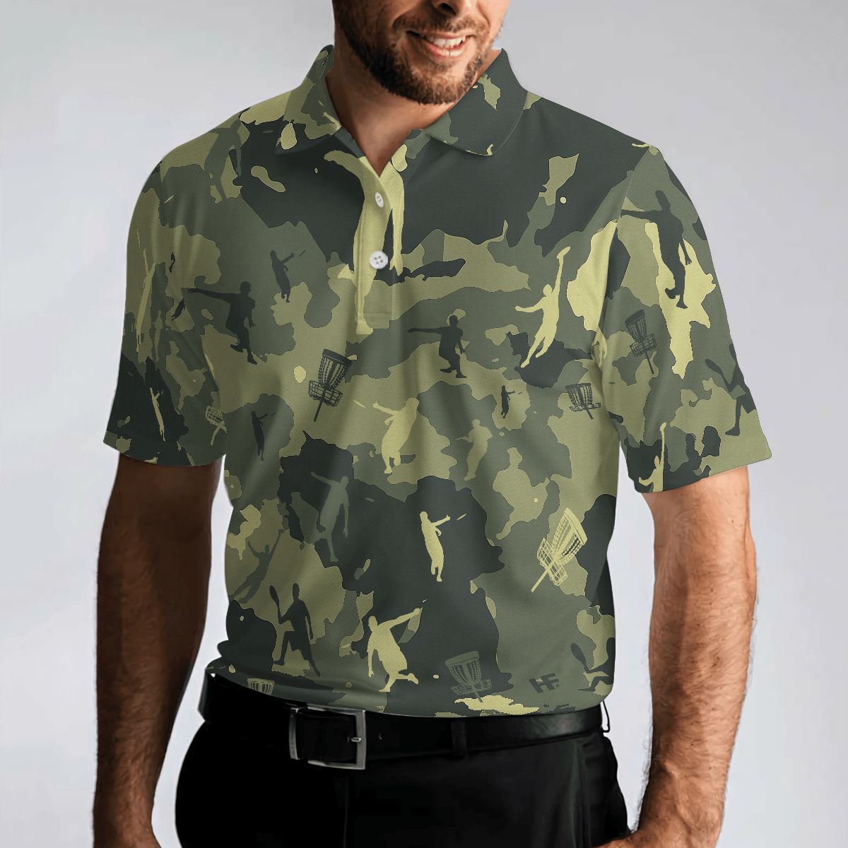 Disc Golf Men Polo Shirt - Camouflage Texture Disc Golf Shirt For Men Polo Shirt - Perfect Polo Shirt For Men, Disc Golf Lover - Amzanimalsgift
