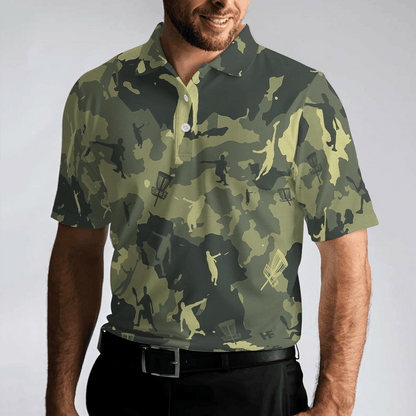 Disc Golf Men Polo Shirt - Camouflage Texture Disc Golf Shirt For Men Polo Shirt - Perfect Polo Shirt For Men, Disc Golf Lover - Amzanimalsgift