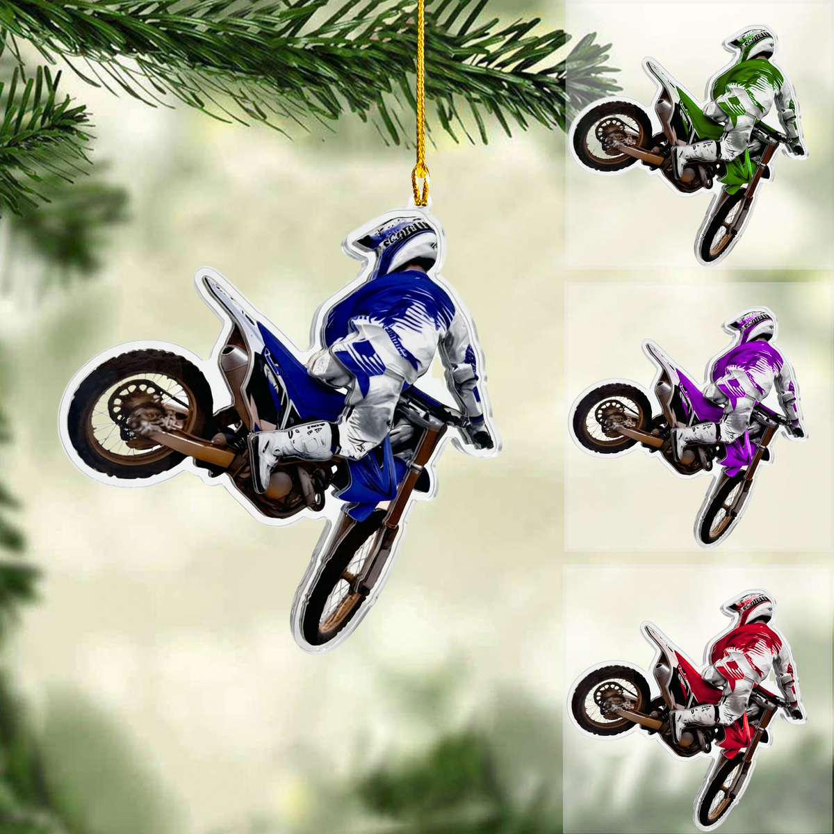 Personalized Motocross Christmas Ornament, Motocross Rider Drift, Custom Ornament Christmas Gift, Keychain Motocross, Car Ornament Motocross