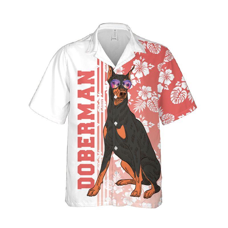 Doberman Pinscher Dog Aloha Hawaiian Shirts For Summer, Tropical Hawaiian Shirt For Men Women Outfit, Beachwear Gift For Dog Lovers, Dog Mom Dad - Amzanimalsgift