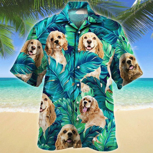 Dog Aloha Hawaiian Shirt - American Cocker Spaniel Dog Hawaiian Shirt, Tropical Leaves Hawaiian Shirt For Men & Women, Dog Lover - Amzanimalsgift