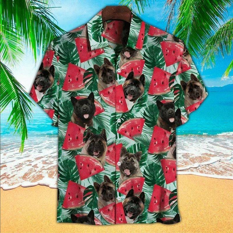 Dog Aloha Hawaiian Shirt - Cute Watermelon & Dog Love Hawaiian Shirt, Tropical Fruit Pattern Hawaiian Shirt For Men & Women, Dog Lover - Amzanimalsgift