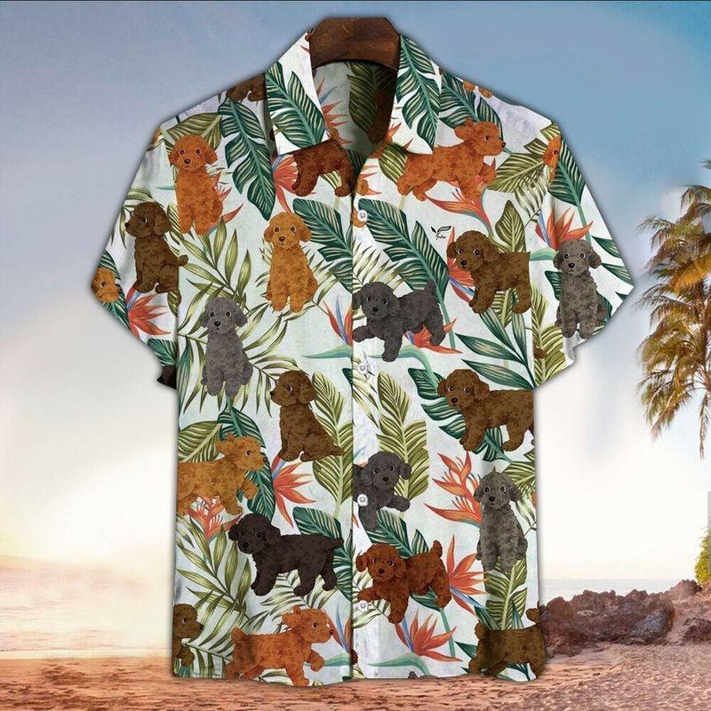 Dog Aloha Hawaiian Shirt - Poodle Summer Hawaiian Shirt, Tropical Leaf Hawaiian Shirt For Men & Women, Poodle Lover - Amzanimalsgift