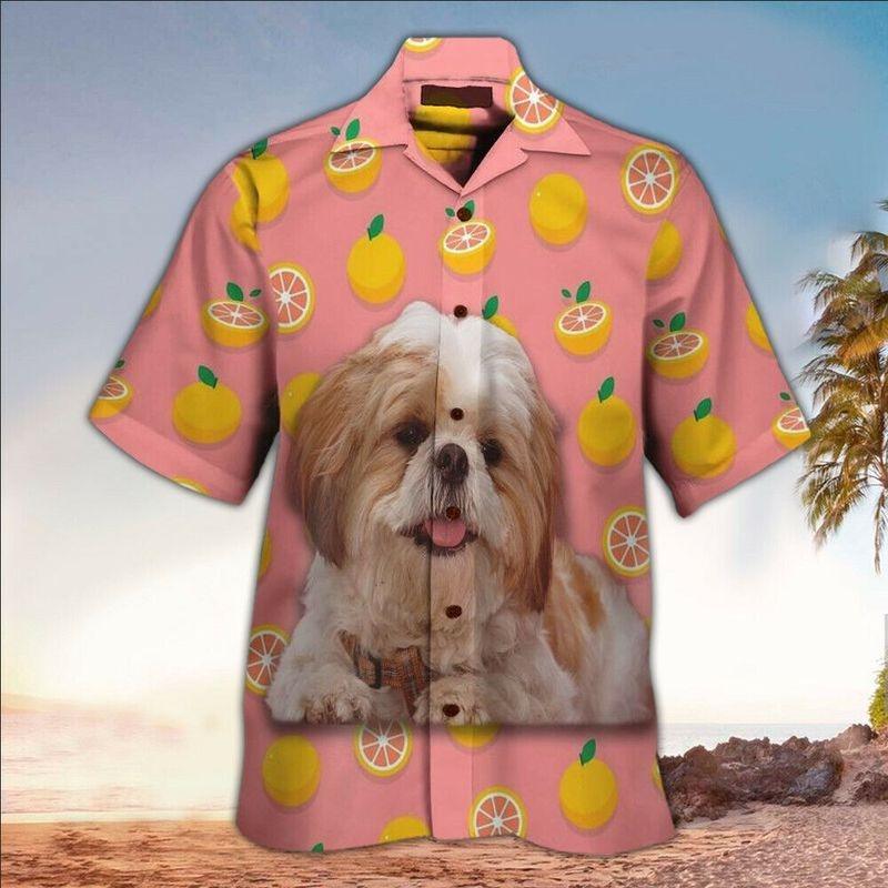 Dog Aloha Hawaiian Shirt - Shih Tzu Summer Hawaiian Shirt, Lemon Fruit Pattern Hawaiian Shirt For Men & Women, Dog Lover - Amzanimalsgift