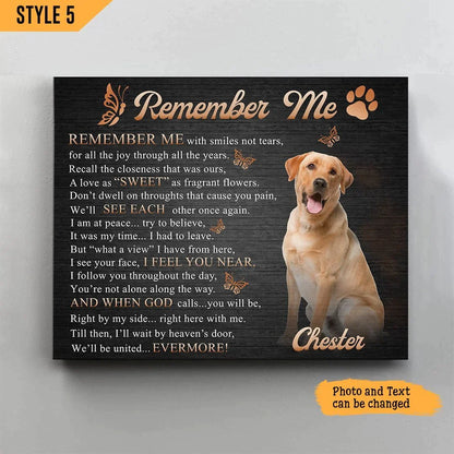 Dog Cat Landscape Canvas - Personalized Dog Cat Memorial Canvas - Custom Gift For Dog Cat Lovers - Remember Me With Smiles Not Tears Landscape Canvas - Amzanimalsgift