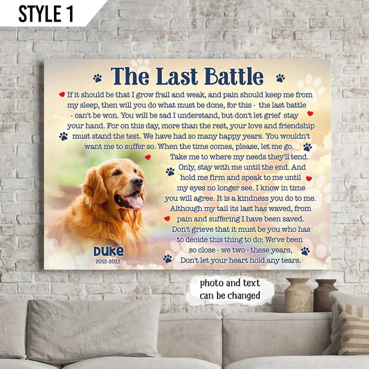 Dog Cat Landscape Canvas - Personalized Dog Cat Memorial Canvas - Custom Gift For Dog Cat Lovers - The Last Battle If It Should Be - Amzanimalsgift