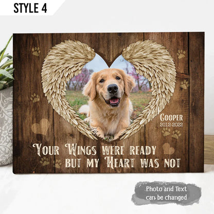 Dog Cat Landscape Canvas - Personalized Dog Cat Memorial Canvas - Custom Gift For Dog Cat Lovers - Your Wings Were Ready But My Heart Was Not - Amzanimalsgift