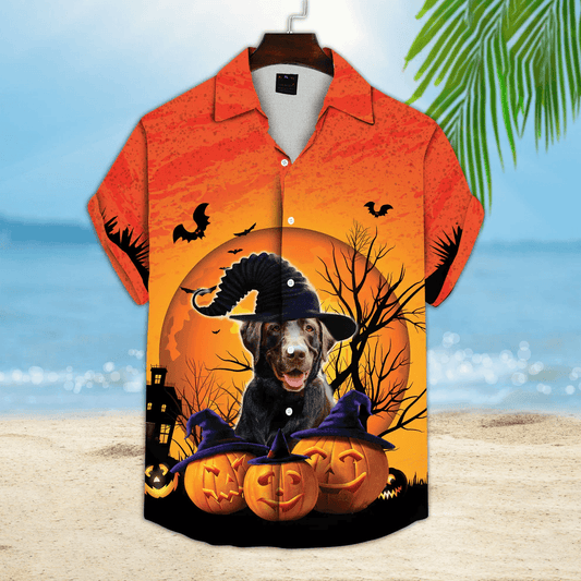 Dog Custom Hawaiian Shirt - Custom Photo Pet Happy Halloween Pumpkin The Witch Personalized Hawaiian Shirt - Gift For Dog Lovers, Friend, Family - Amzanimalsgift