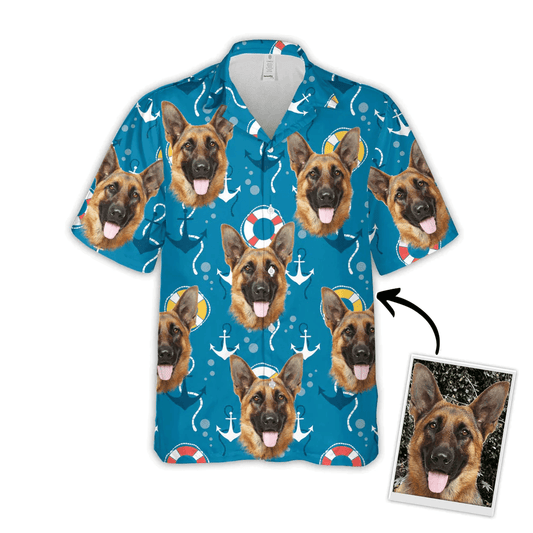Dog Custom Hawaiian Shirt - Custom Photo Pet Sea Pattern Personalized Hawaiian Shirt - Perfect Gift For Dog Lovers, Friend, Family - Amzanimalsgift